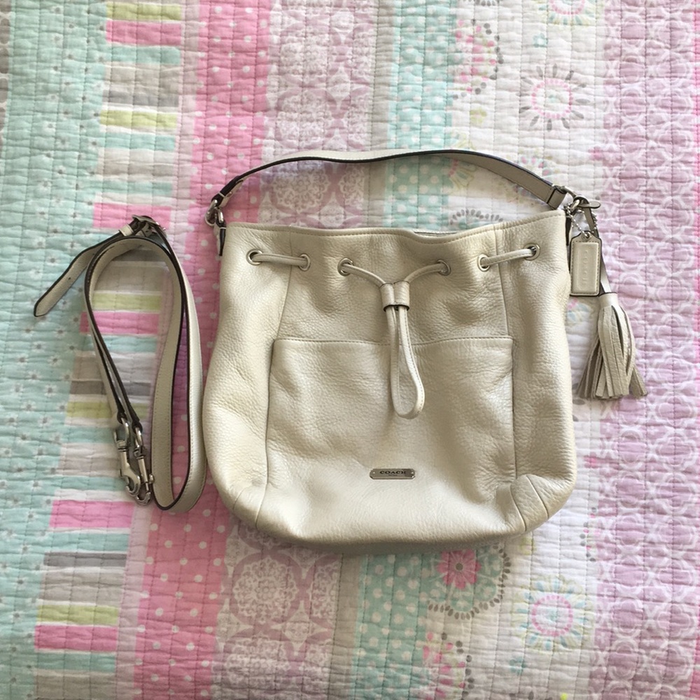 Coach Pebbled Leather Drawstring Handbag